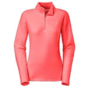 3/$99 The North Face Glacier Fleece 1/4 Zip Pullover Sweatshirt Tropical Coral